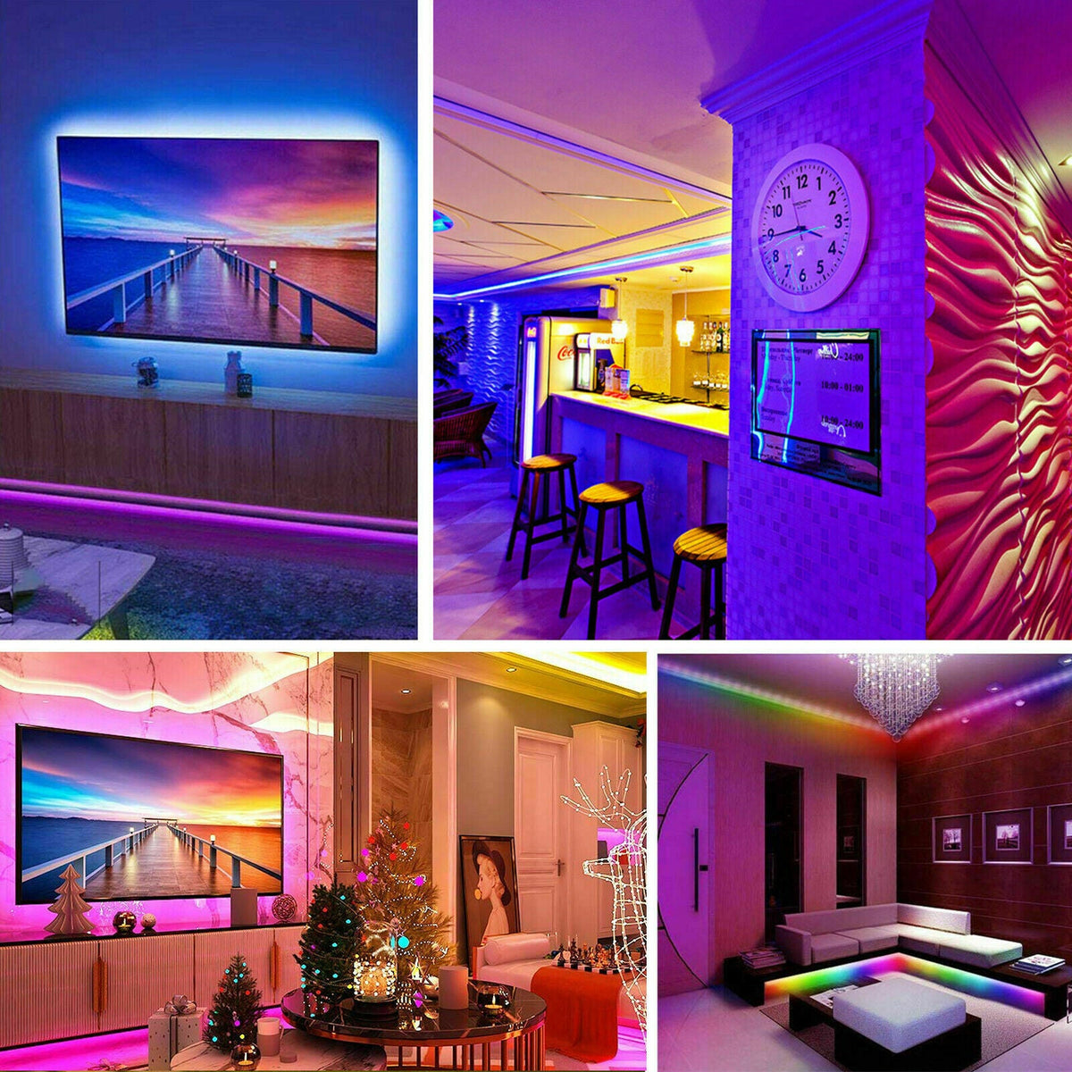 32FT Colorful LED Strip Lights with Remote - Waterproof