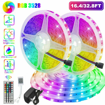 32FT Colorful LED Strip Lights with Remote - Waterproof